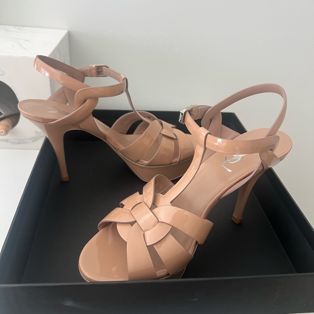 Yves Saint Laurent Blush Strappy Heels
